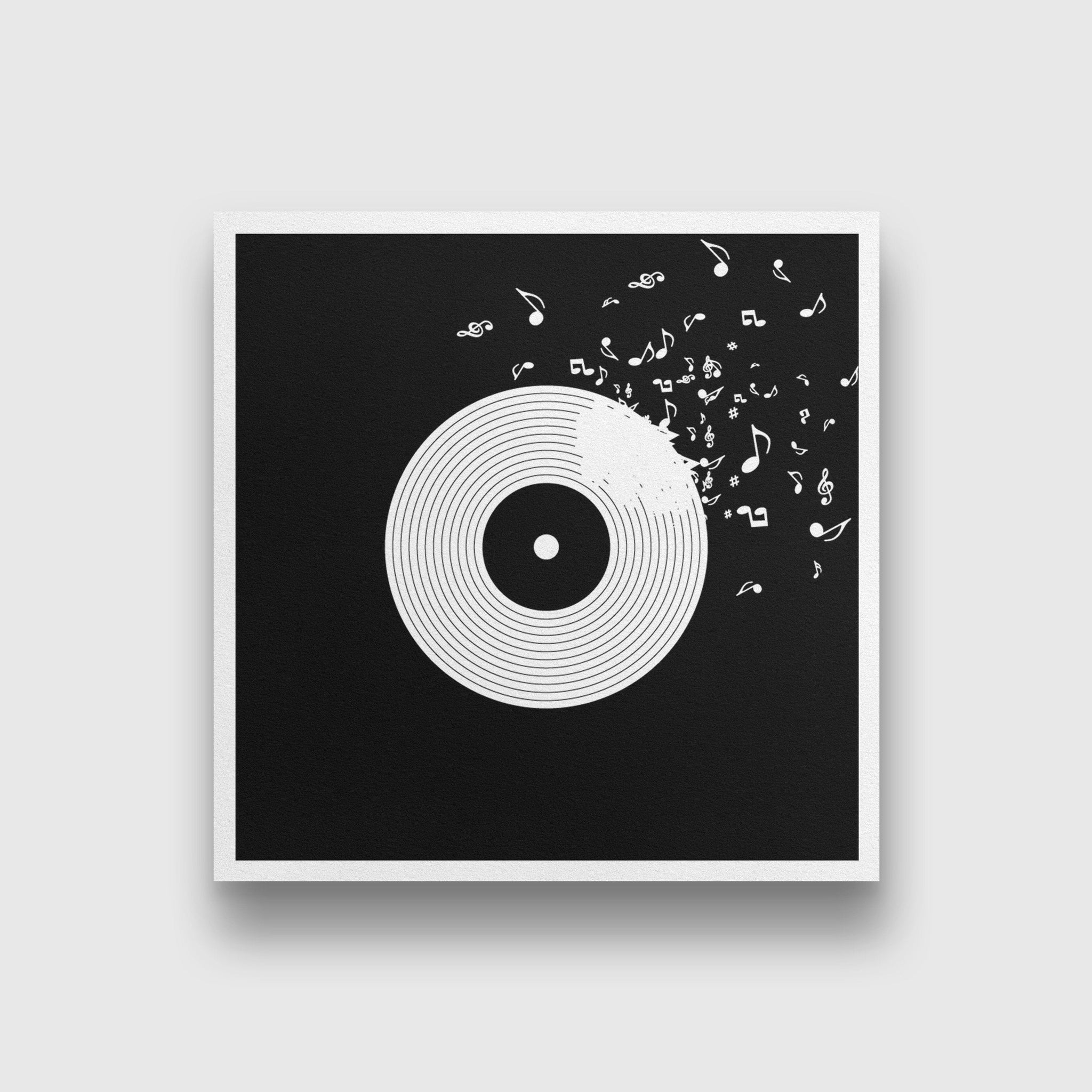 Music Vintage Black and White - Meri Deewar 1 : 1 Square Premium Wall Art Canvas by MeriDeewar