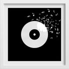 Music Vintage Black and White - Meri Deewar 1 : 1 Square Premium Wall Art Canvas by MeriDeewar