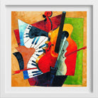 Musical Abstract Painting - Meri Deewar 1 : 1 Square Premium Wall Art Canvas by MeriDeewar