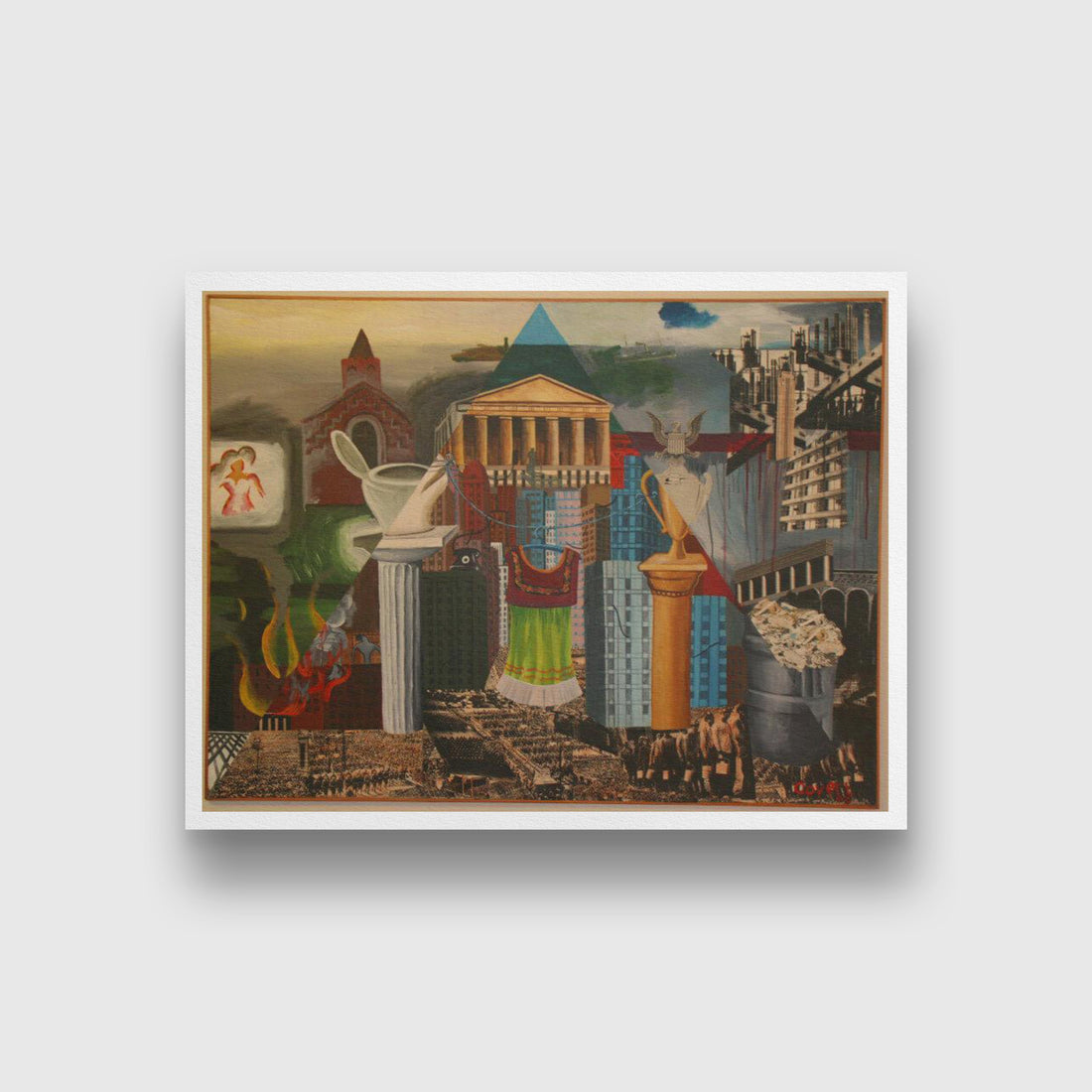 My Dress Hangs There Painting - Meri Deewar 3 : 4 Vertical Premium Wall Art Canvas by MeriDeewar