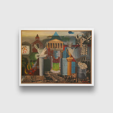 My Dress Hangs There Painting - Meri Deewar 3 : 4 Vertical Premium Wall Art Canvas by MeriDeewar