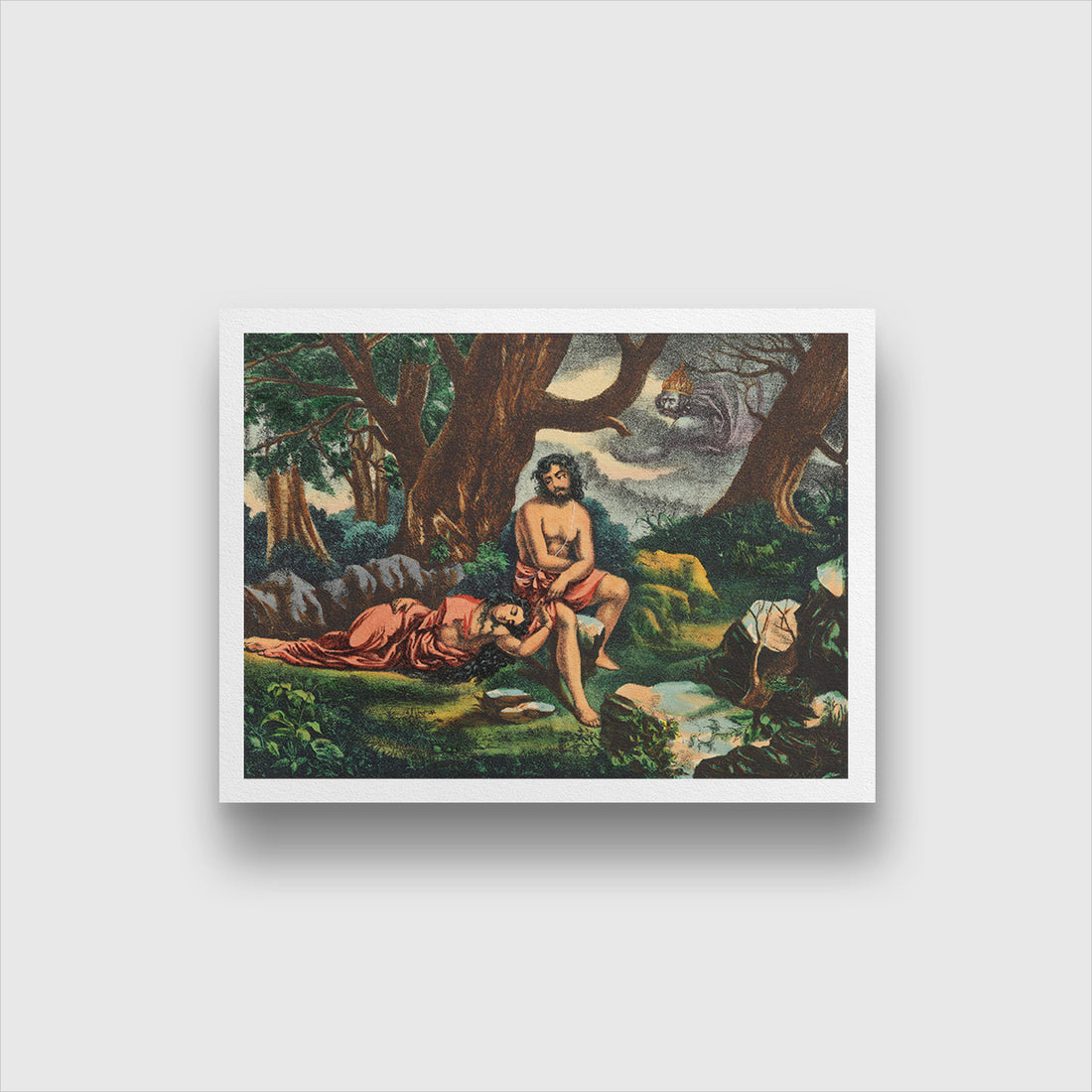 Nala Damayanti Painting 4 : 3 Horizontal Premium Wall Art Canvas by MeriDeewar