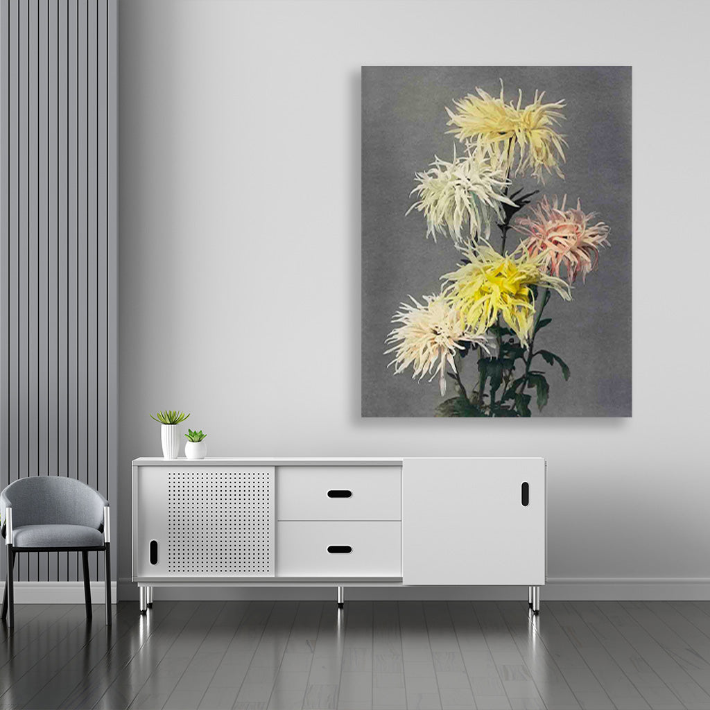Nami–chi–dori painting 3 : 4 Vertical Premium Wall Art Canvas by MeriDeewar
