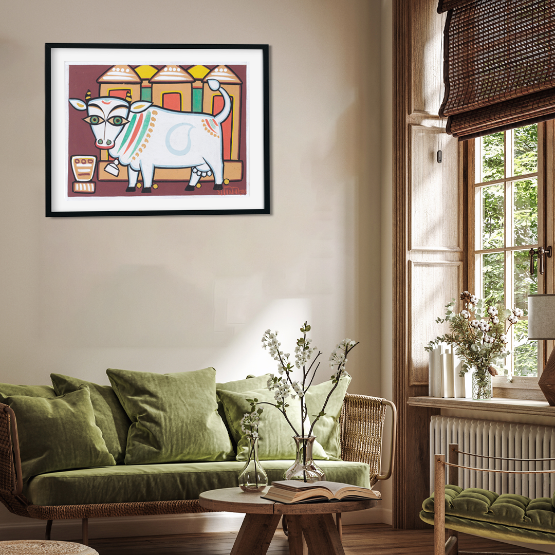 Nandi Painting 4 : 3 Horizontal Premium Wall Art Canvas by MeriDeewar