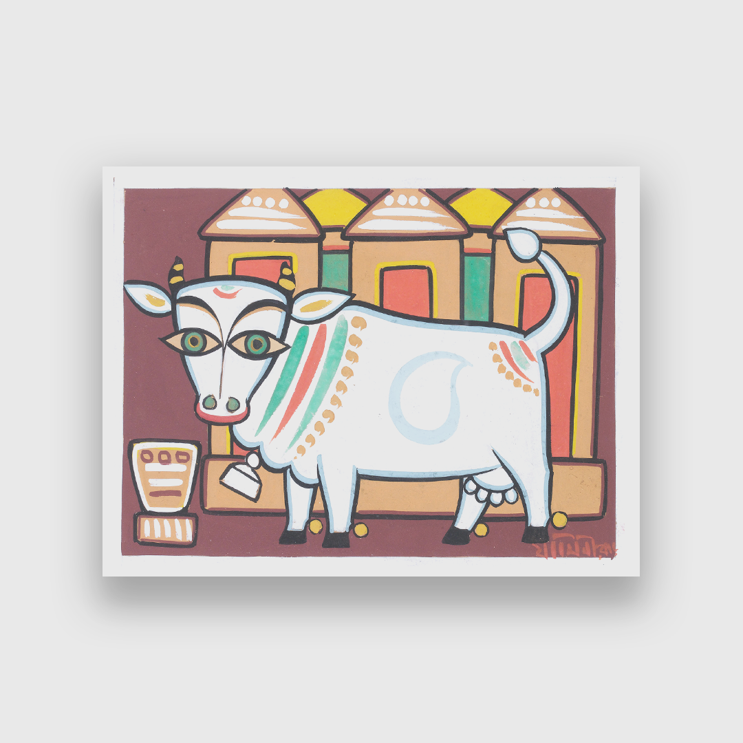 Nandi Painting 4 : 3 Horizontal Premium Wall Art Canvas by MeriDeewar