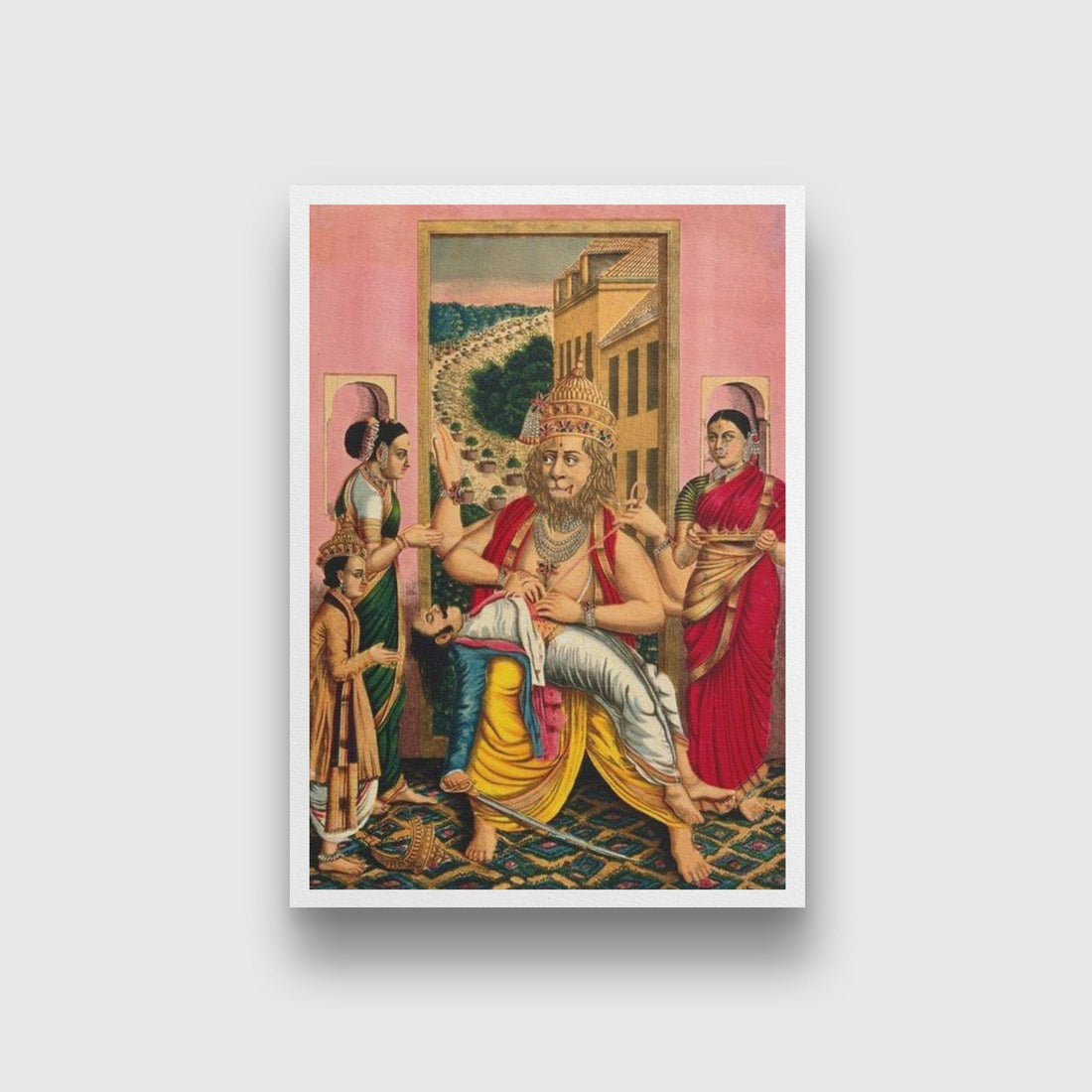 Narasiṃha Painting - Meri Deewar 3 : 4 Vertical Premium Wall Art Canvas by MeriDeewar