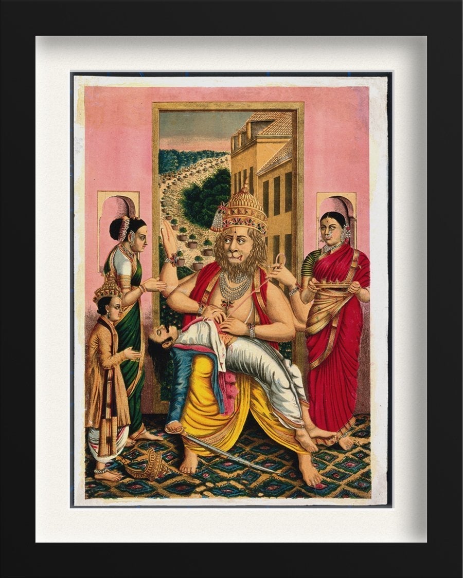 Narasiṃha Painting - Meri Deewar 3 : 4 Vertical Premium Wall Art Canvas by MeriDeewar
