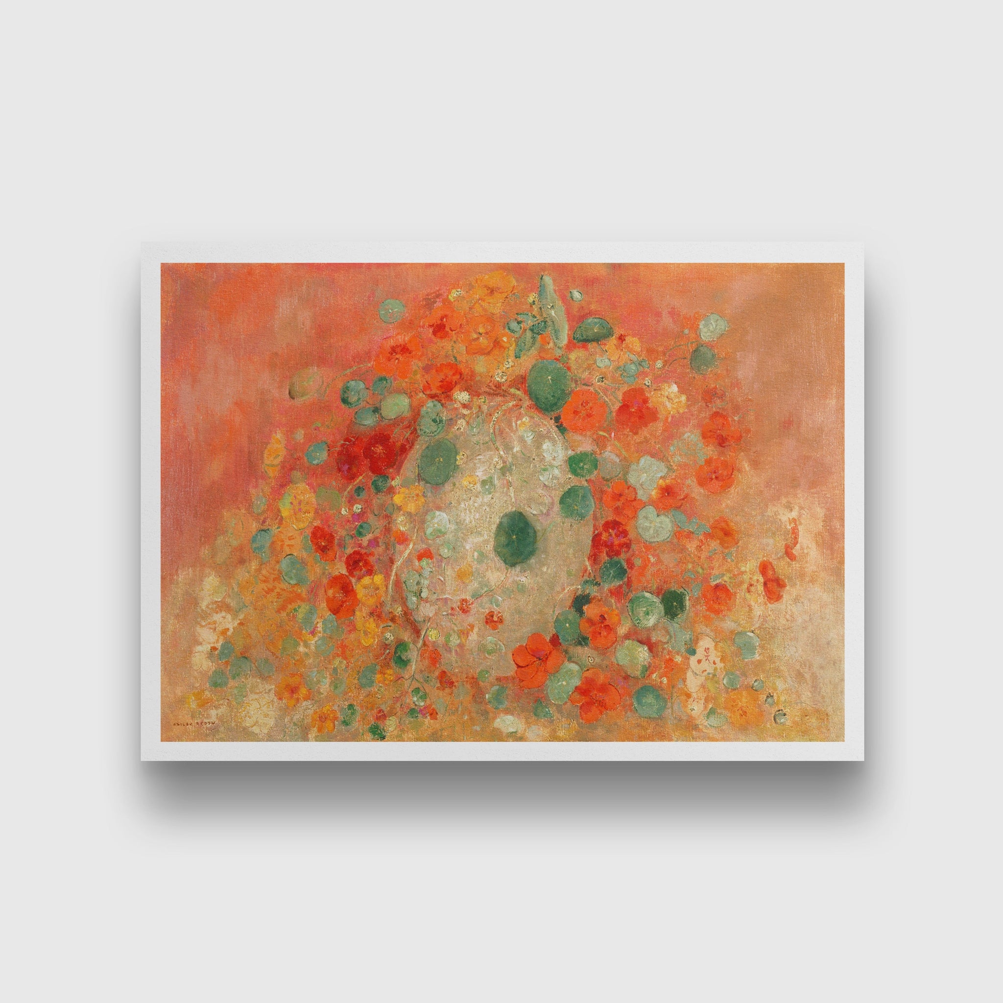 Nasturtiums painting 3 : 2 Horizontal Premium Wall Art Canvas by MeriDeewar
