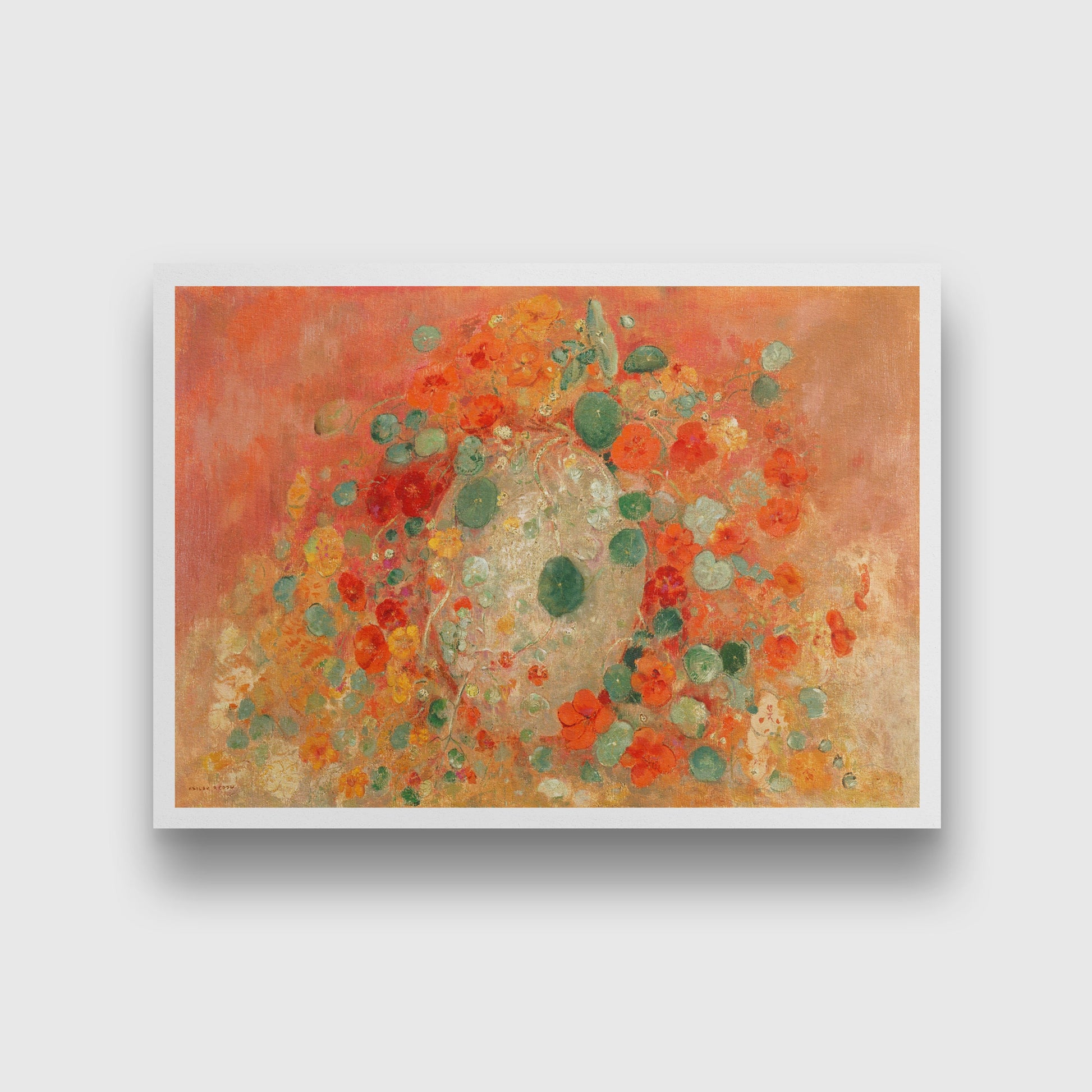 Nasturtiums painting 3 : 2 Horizontal Premium Wall Art Canvas by MeriDeewar