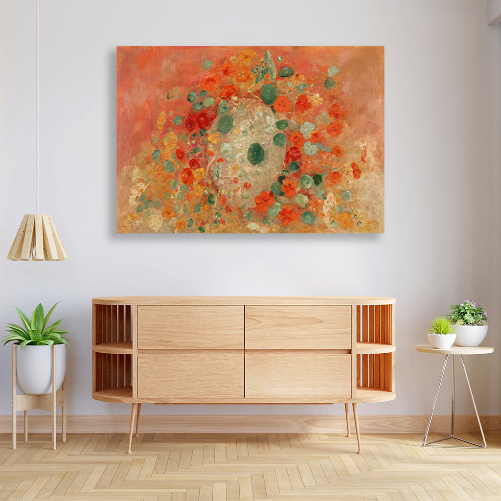 Nasturtiums painting 3 : 2 Horizontal Premium Wall Art Canvas by MeriDeewar