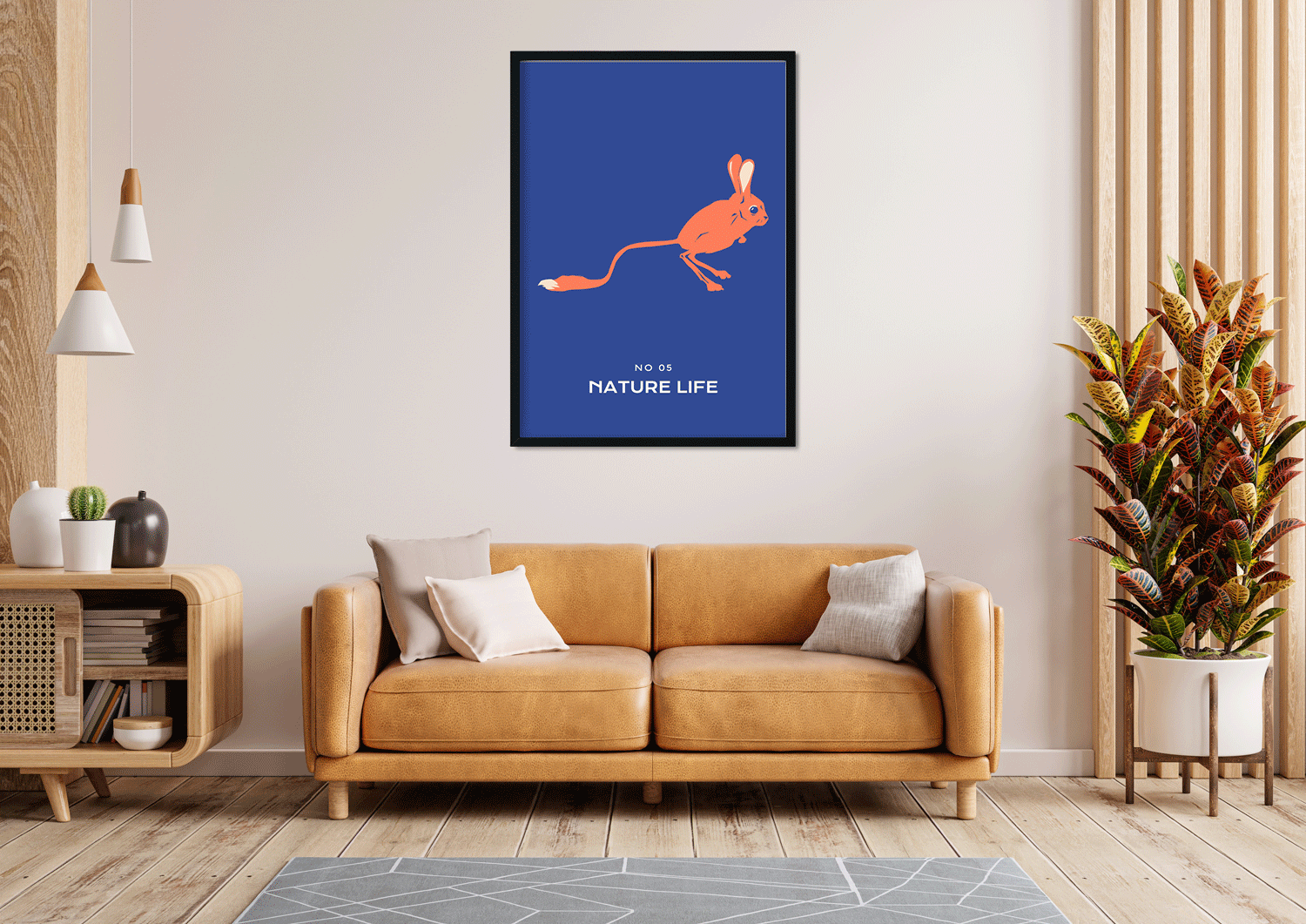 Natue Life Wildlife minimalistic Painting 3 : 4.2 Vertical Premium Wall Art Canvas by MeriDeewar