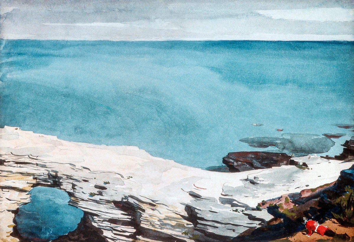 Natural Bridge Bermuda painting - Meri Deewar 3 : 2 Horizontal Premium Wall Art Canvas by MeriDeewar