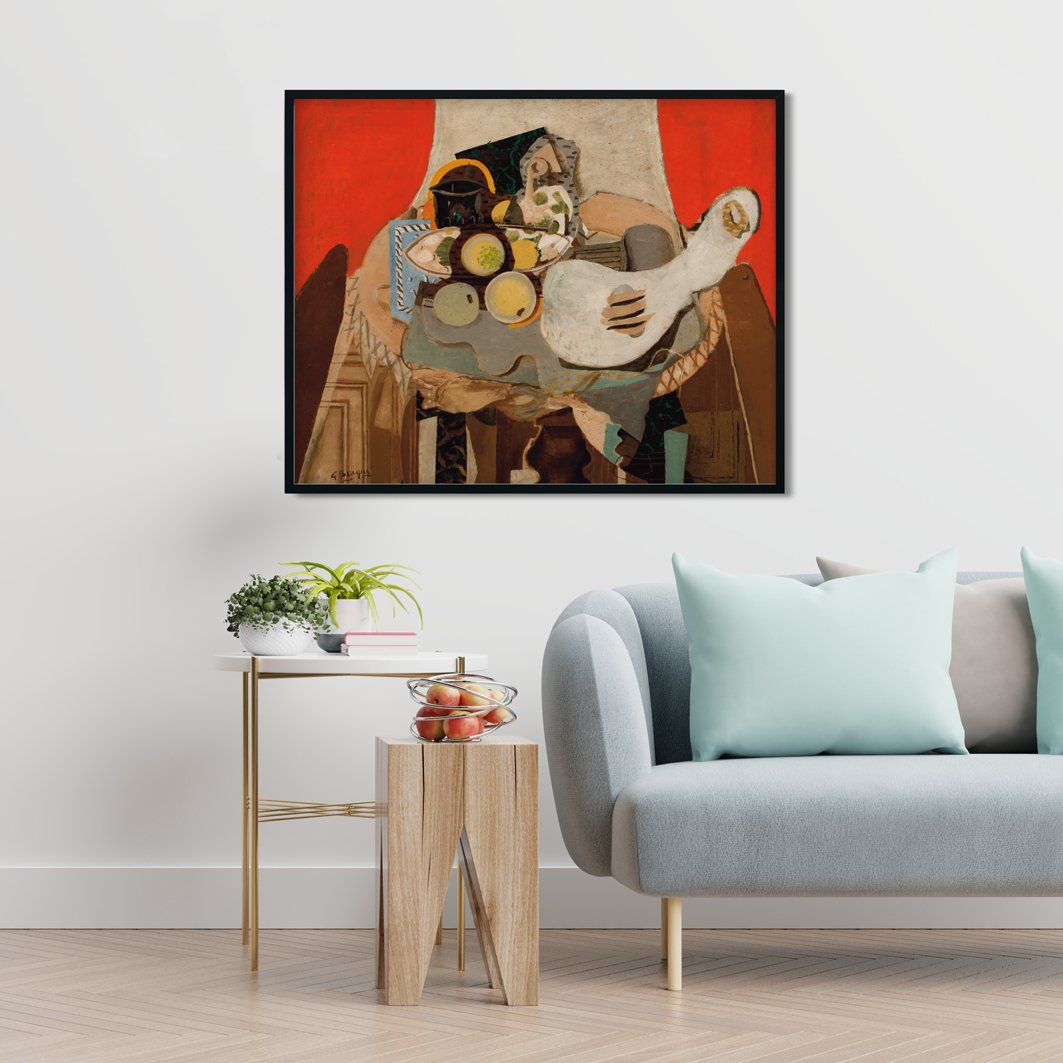 Nature Morte Guitare Painting - Meri Deewar 4 :5 Vertical Premium Wall Art Canvas by MeriDeewar