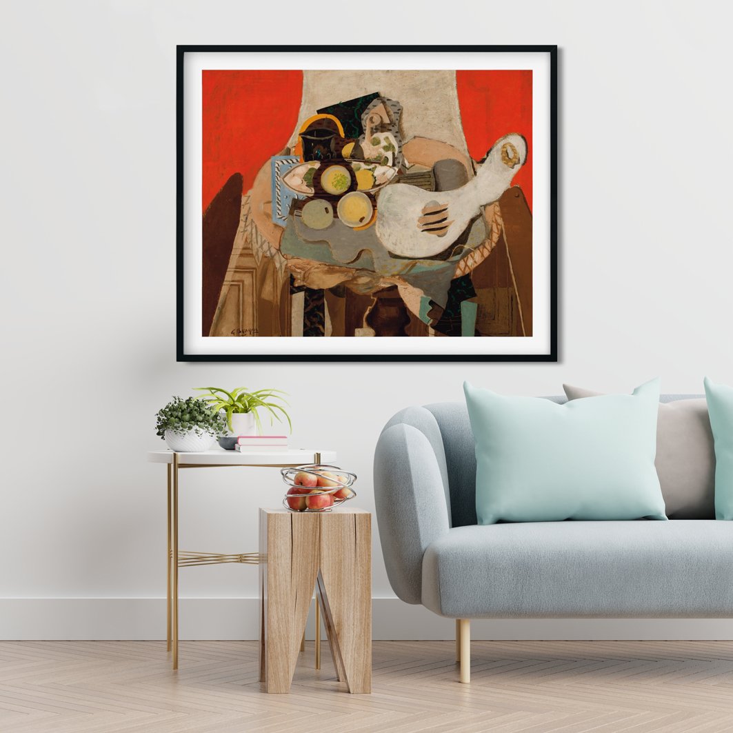 Nature Morte Guitare Painting - Meri Deewar 4 :5 Vertical Premium Wall Art Canvas by MeriDeewar