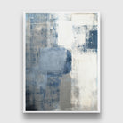 Navy Raw & Blue White Abstract Paintings 3 : 4 Vertical Premium Wall Art Canvas by MeriDeewar