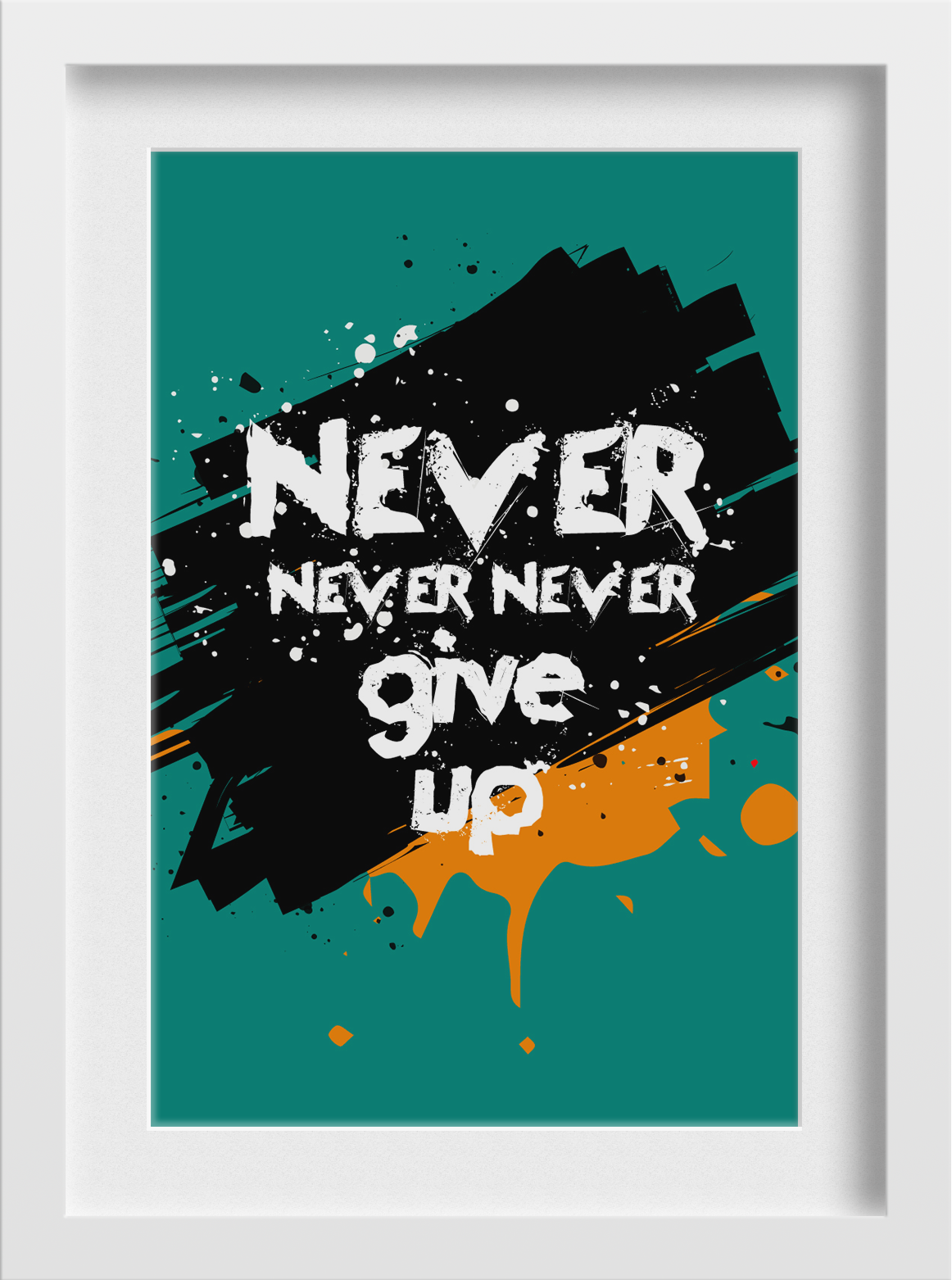 Never Give up Art - Meri Deewar 2 : 3 Vertical Premium Wall Art Canvas by MeriDeewar