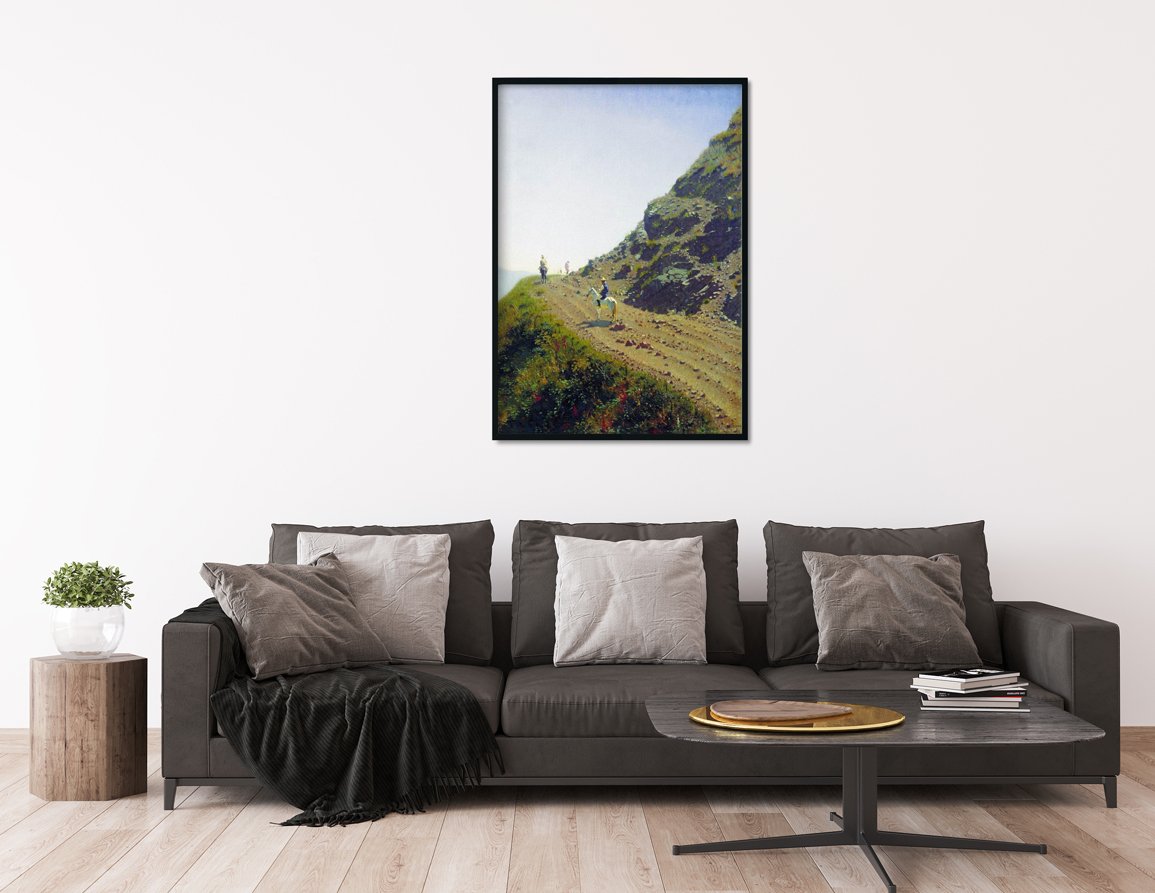 nomadic road in the mountains of ala tau Painting - Meri Deewar 3 : 4.2 Vertical Premium Wall Art Canvas by MeriDeewar