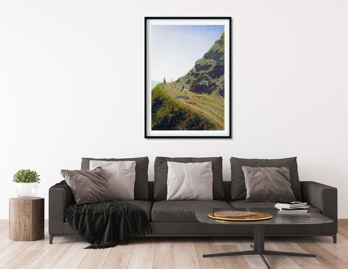 nomadic road in the mountains of ala tau Painting - Meri Deewar 3 : 4.2 Vertical Premium Wall Art Canvas by MeriDeewar