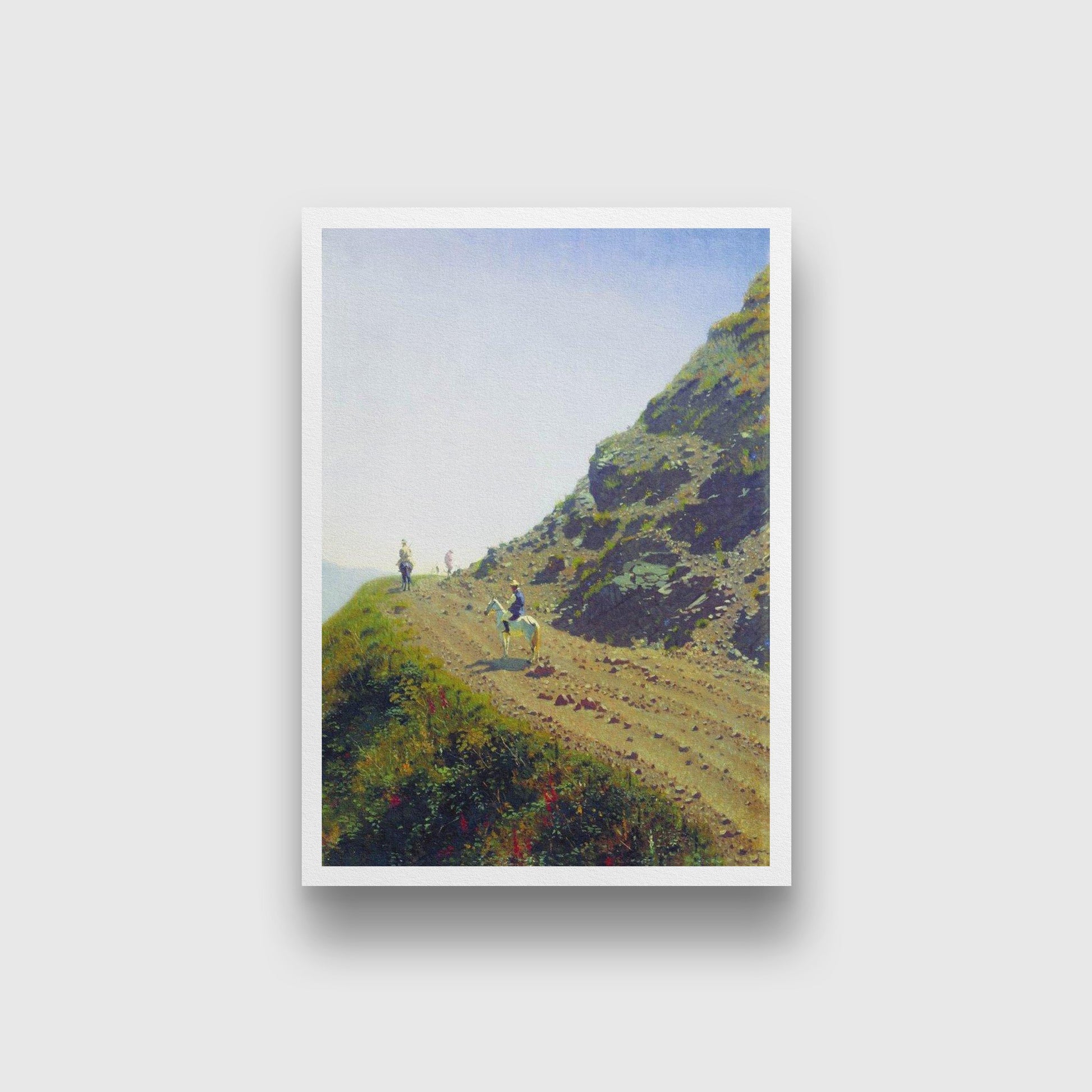nomadic road in the mountains of ala tau Painting - Meri Deewar 3 : 4.2 Vertical Premium Wall Art Canvas by MeriDeewar