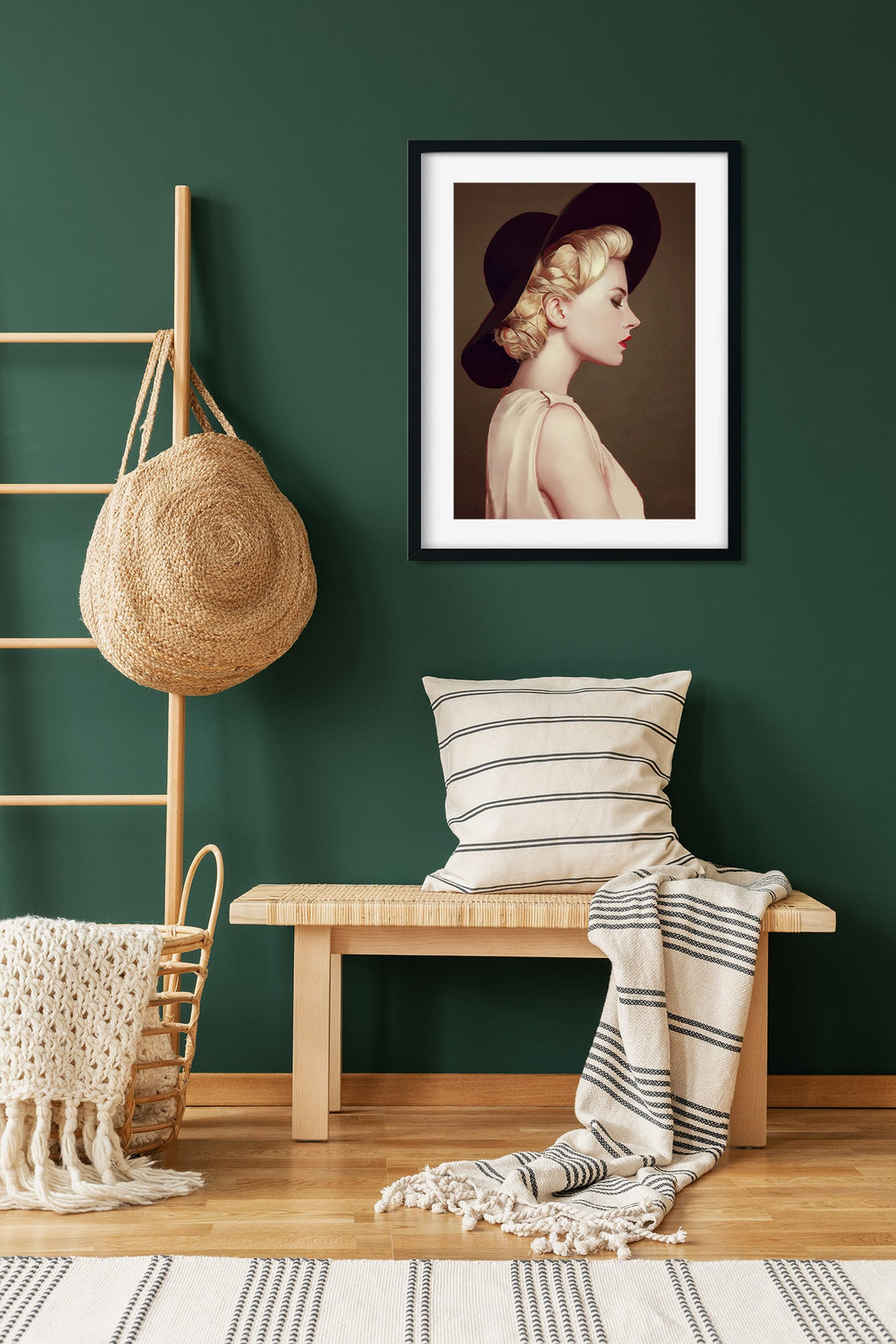 Nordic Modern Portrait Painting 2 : 3 Vertical Premium Wall Art Canvas by MeriDeewar