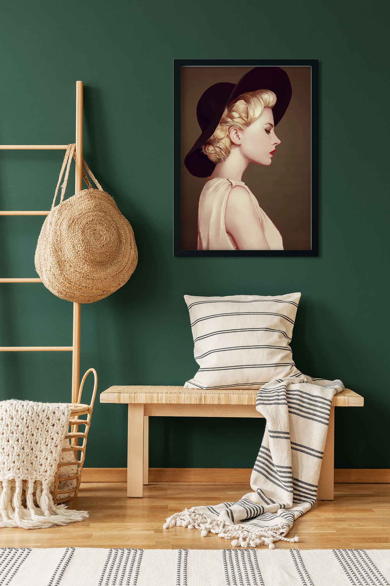 Nordic Modern Portrait Painting 2 : 3 Vertical Premium Wall Art Canvas by MeriDeewar