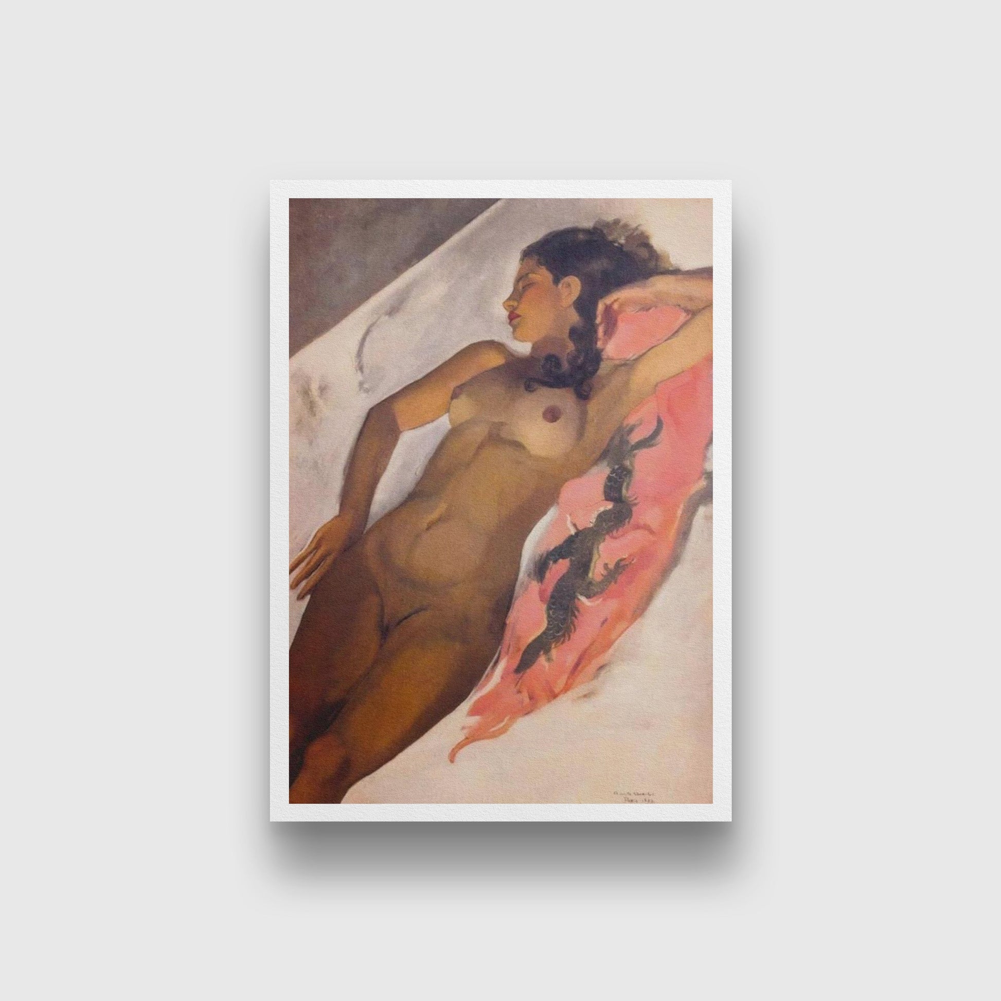 Nude by Amrita Sher-Gil Painting - Meri Deewar 2 : 3 Vertical Premium Wall Art Canvas by MeriDeewar