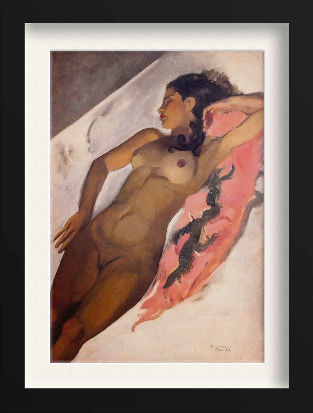 Nude by Amrita Sher-Gil Painting - Meri Deewar 2 : 3 Vertical Premium Wall Art Canvas by MeriDeewar