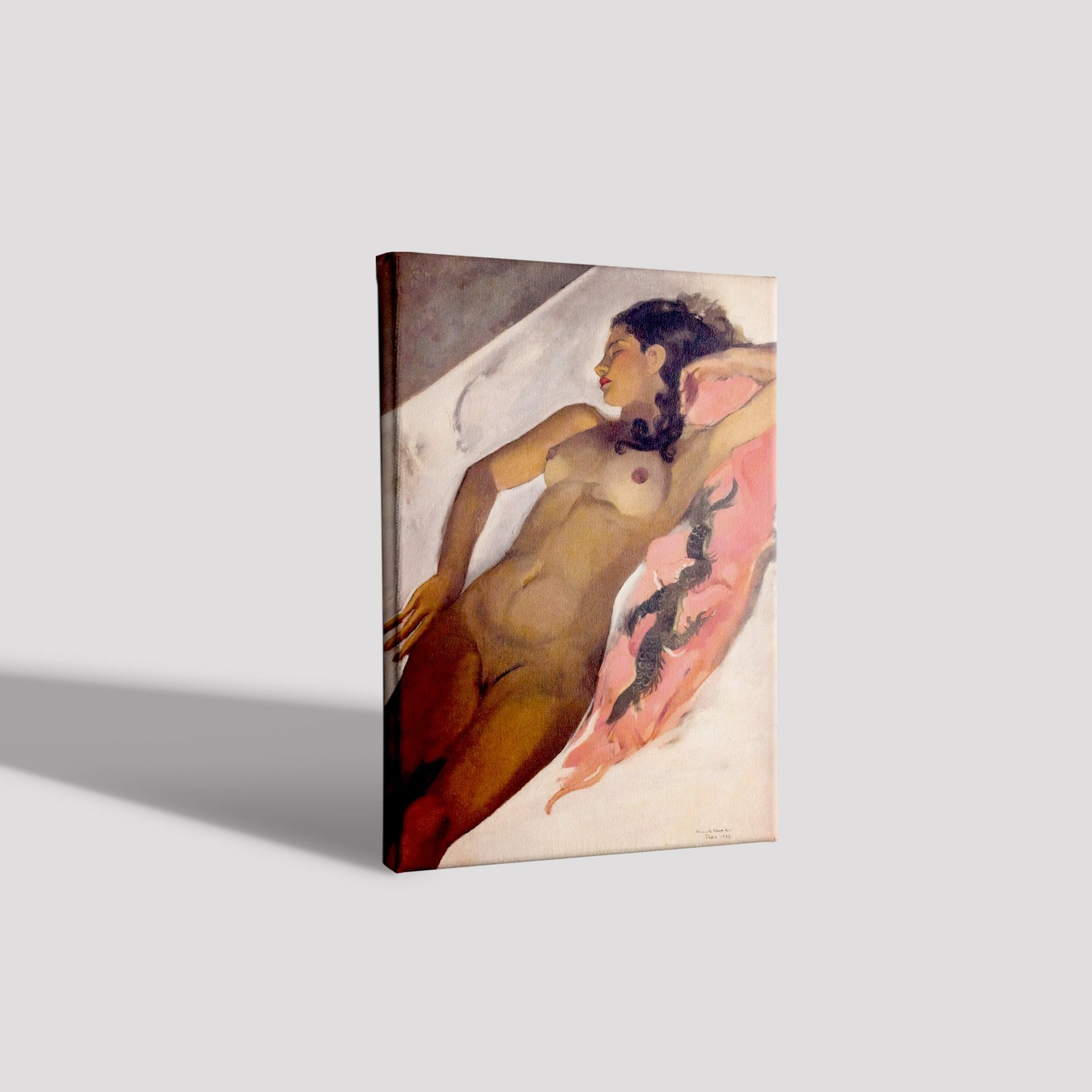 Nude by Amrita Sher-Gil Painting - Meri Deewar 2 : 3 Vertical Premium Wall Art Canvas by MeriDeewar