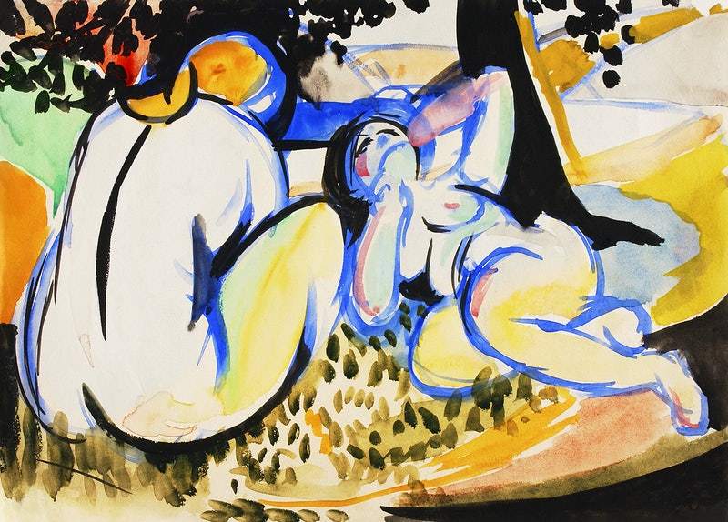 Nudes Henry Lyman Saÿen Painting - MeriDeewar 4 : 3 Horizontal Premium Wall Art Canvas by MeriDeewar