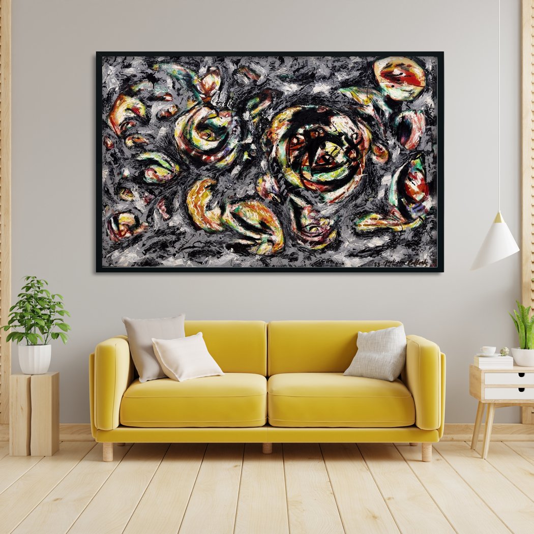 ocean Greyness Painting - Meri Deewar 3 : 2 Horizontal Premium Wall Art Canvas by MeriDeewar