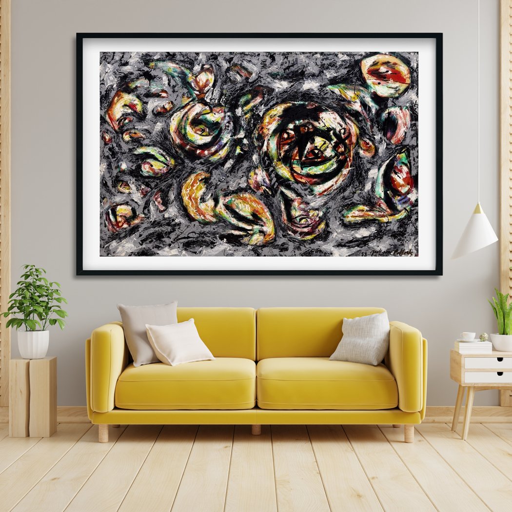 ocean Greyness Painting - Meri Deewar 3 : 2 Horizontal Premium Wall Art Canvas by MeriDeewar