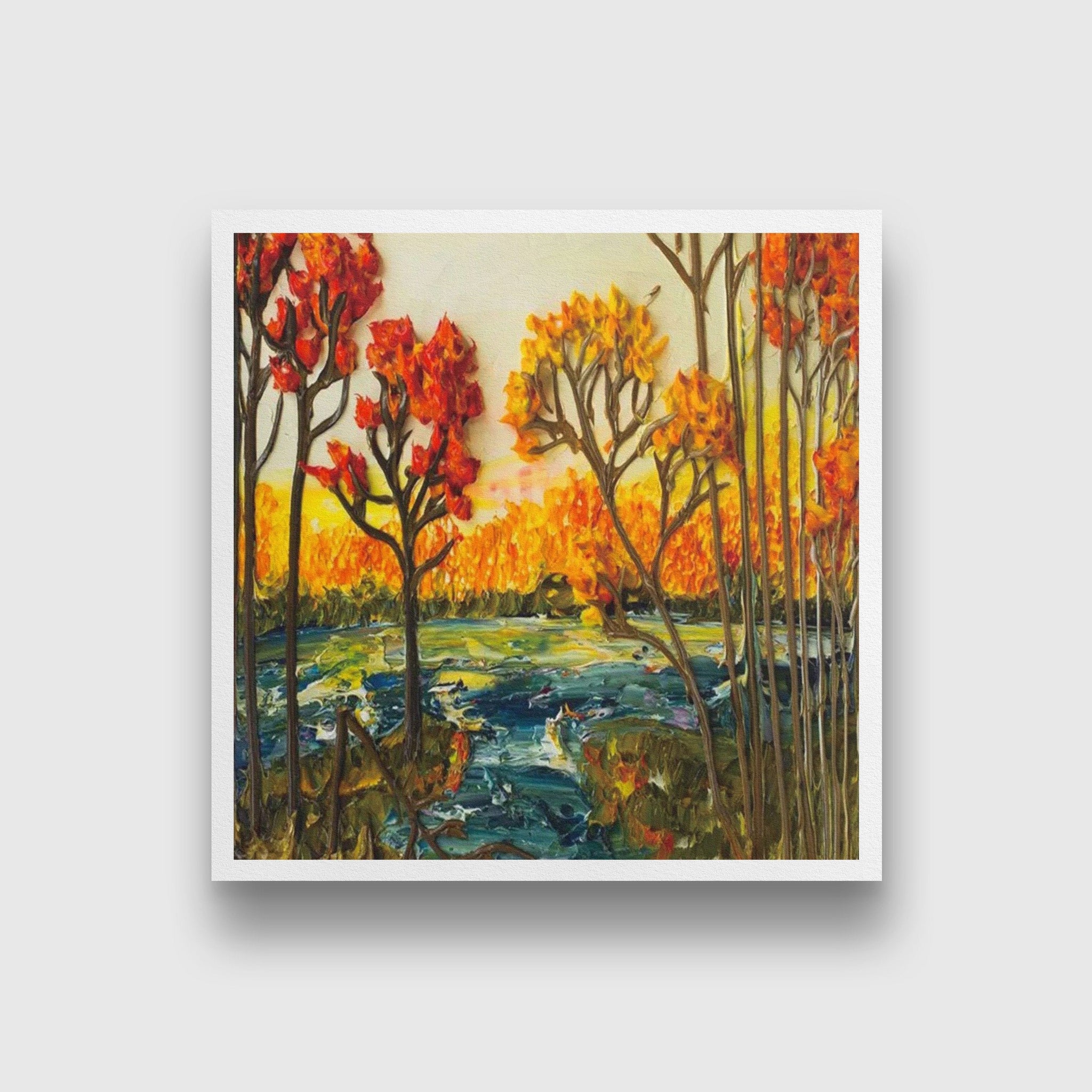 Oil Painting 2 Painting - Meri Deewar 1 : 1 Square Premium Wall Art Canvas by MeriDeewar