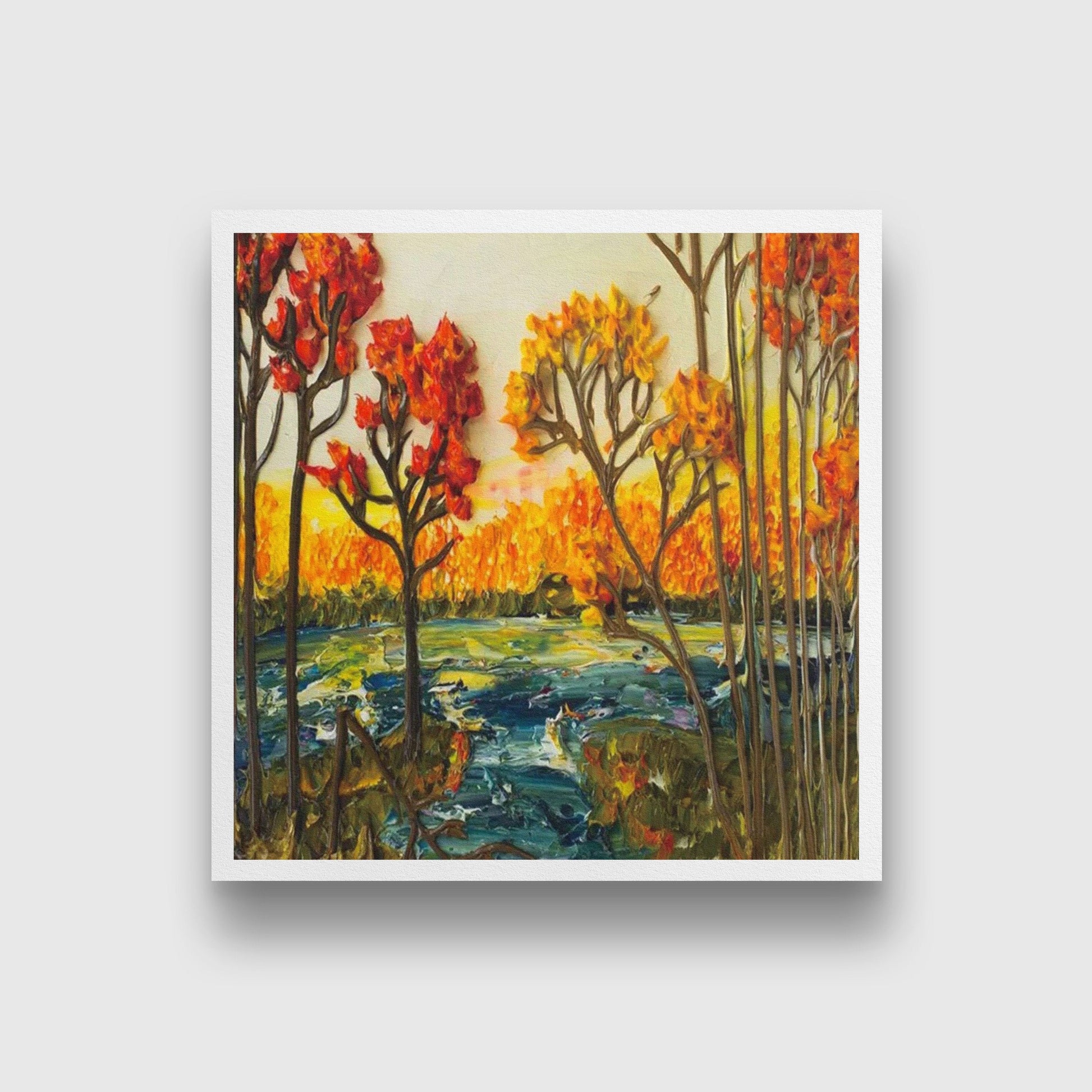 Oil Painting 2 Painting - Meri Deewar 1 : 1 Square Premium Wall Art Canvas by MeriDeewar