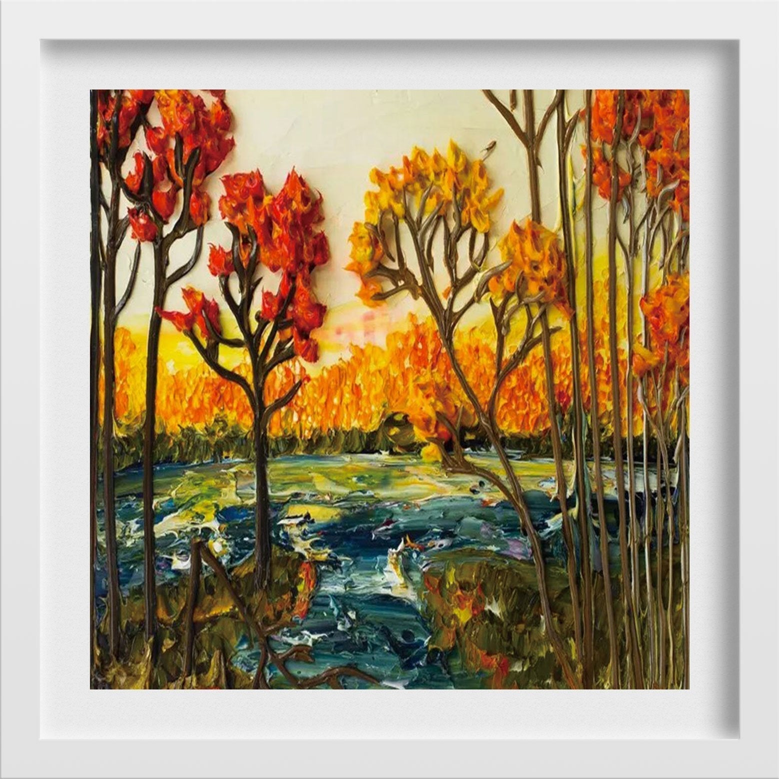 Oil Painting 2 Painting - Meri Deewar 1 : 1 Square Premium Wall Art Canvas by MeriDeewar