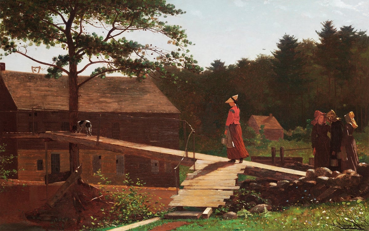 Old Mill The Morning Bell painting - Meri Deewar 3 : 2 Horizontal Premium Wall Art Canvas by MeriDeewar