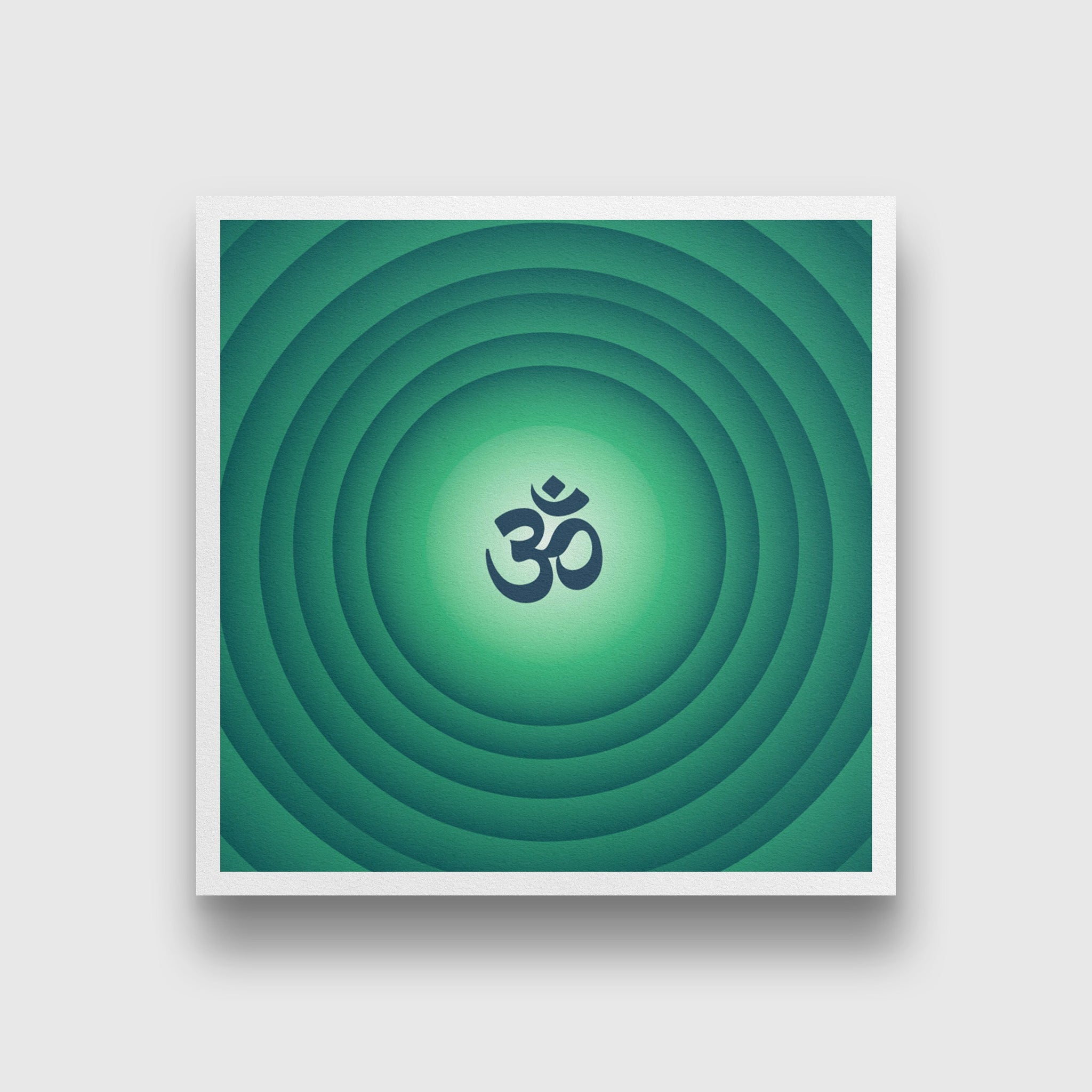 om green painting 1 : 1 Square Premium Wall Art Canvas by MeriDeewar