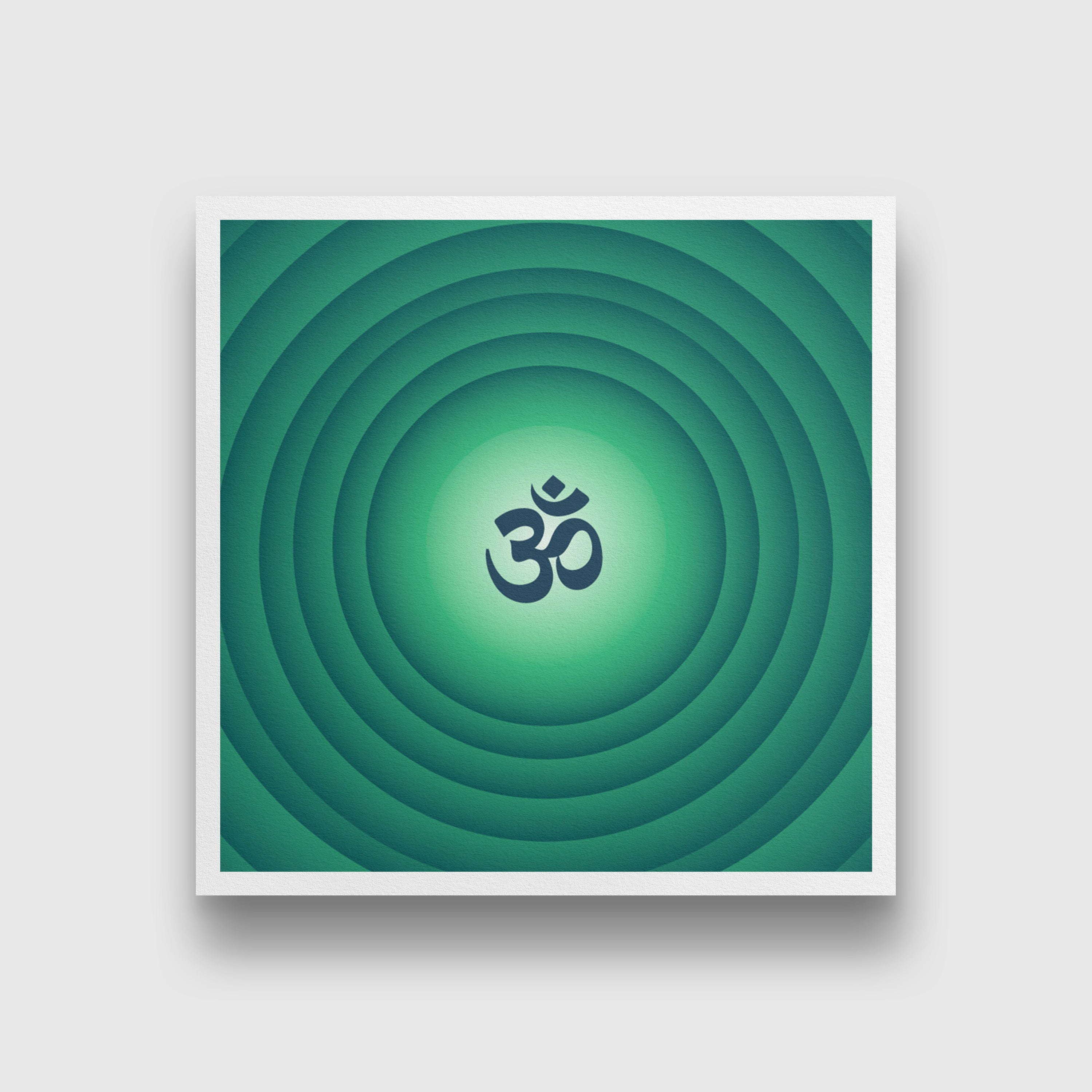 om green painting 1 : 1 Square Premium Wall Art Canvas by MeriDeewar