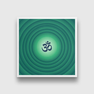 om green painting 1 : 1 Square Premium Wall Art Canvas by MeriDeewar
