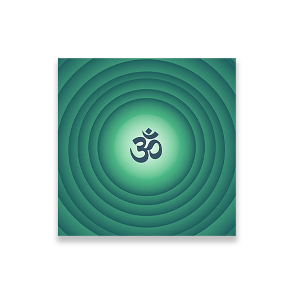 om green painting 1 : 1 Square Premium Wall Art Canvas by MeriDeewar