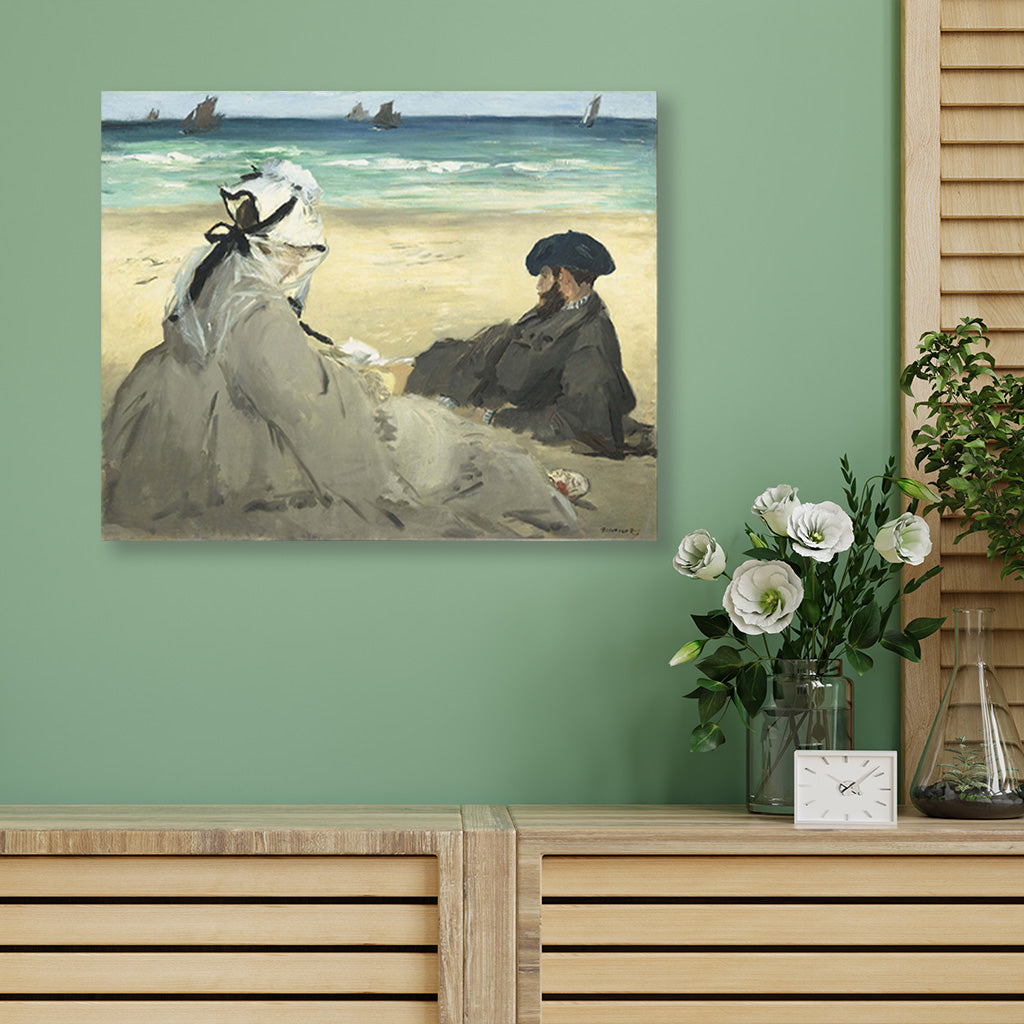 On the Beach Painting - Meri Deewar 5 : 4 Horizontal Premium Wall Art Canvas by MeriDeewar