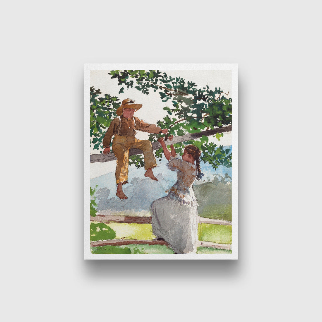 On the Fence painting - Meri Deewar 4 :5 Vertical Premium Wall Art Canvas by MeriDeewar