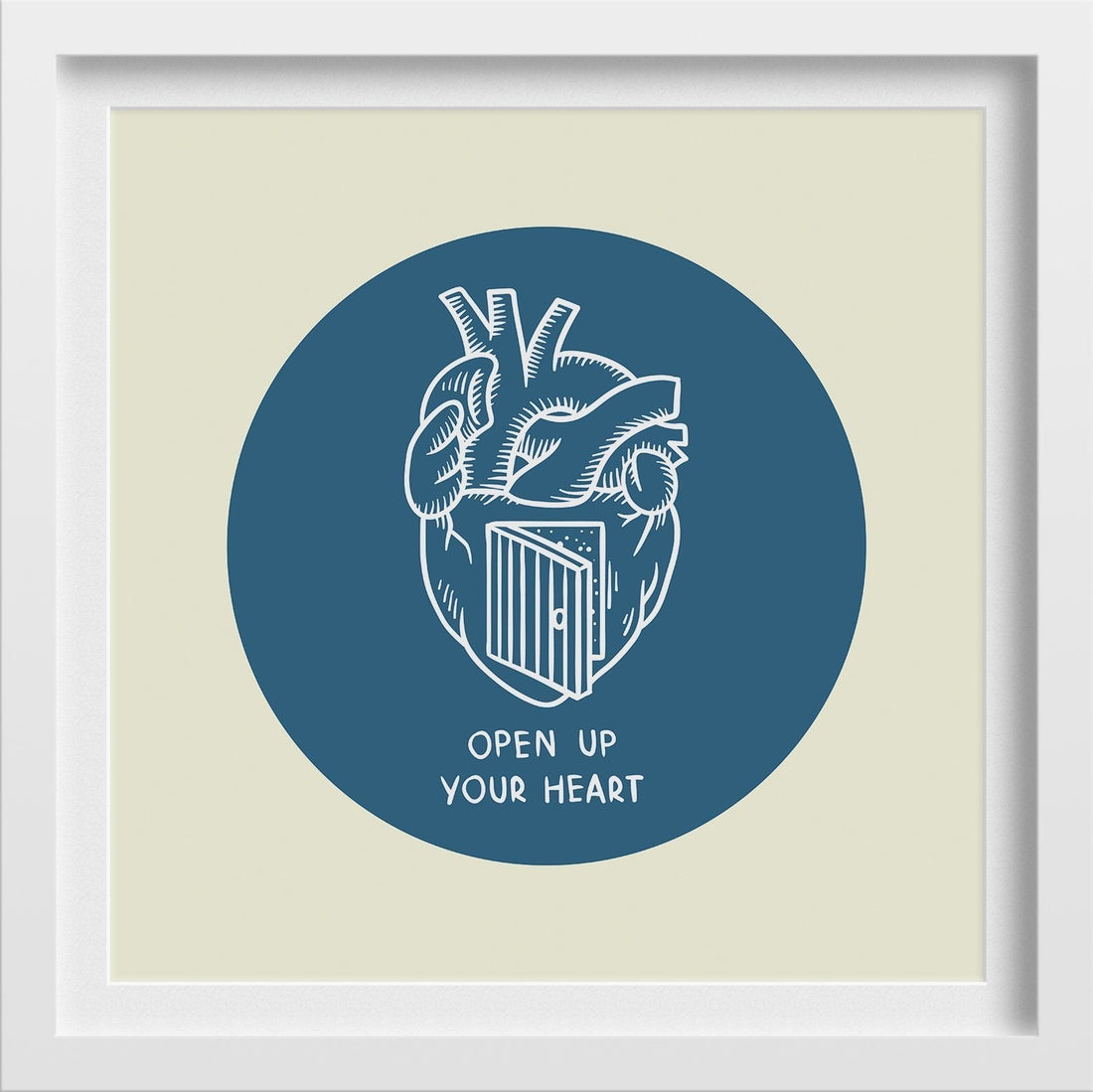 Open Up Your Heart Artwork Painting - Meri Deewar 1 : 1 Square Premium Wall Art Canvas by MeriDeewar