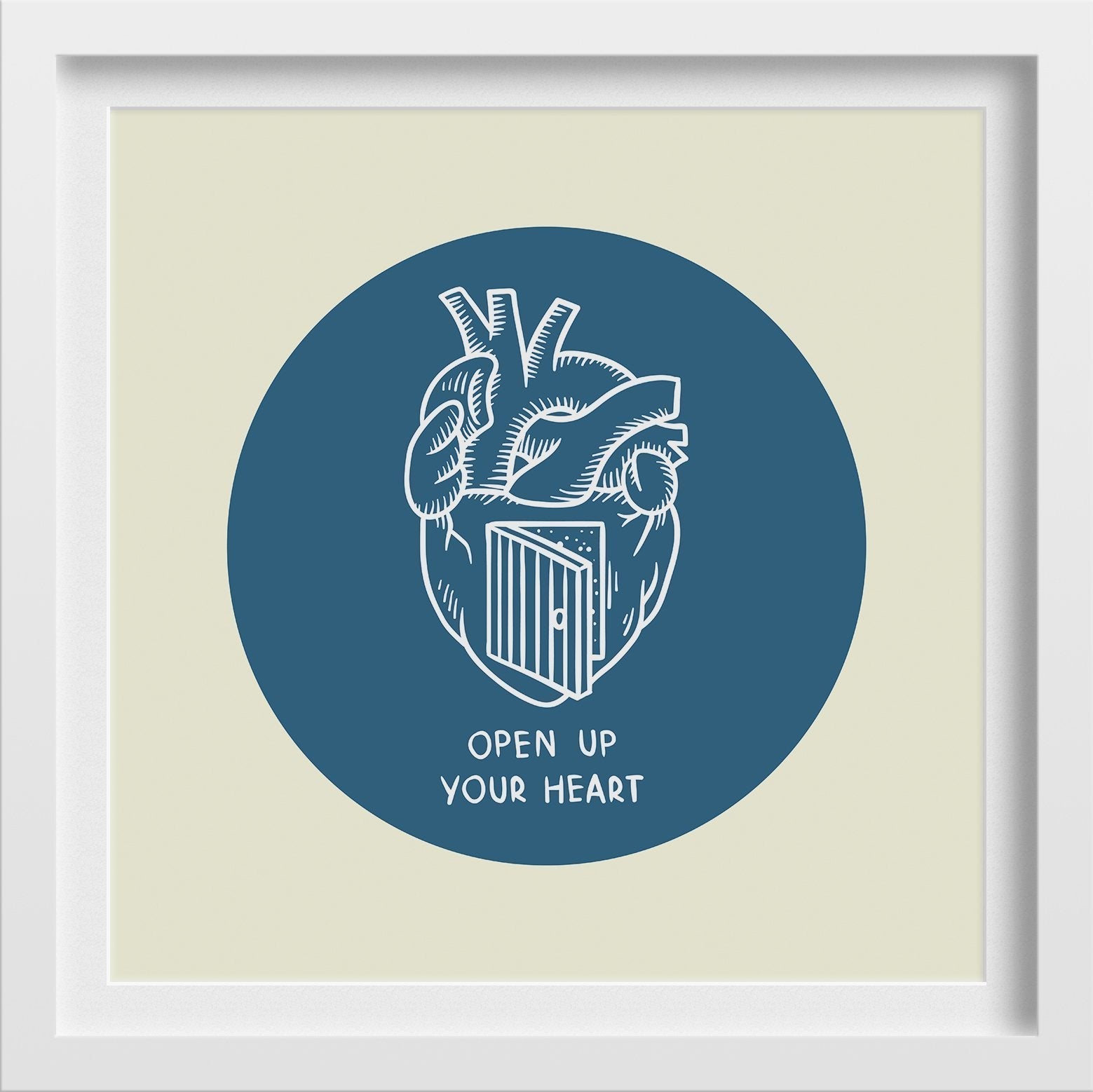 Open Up Your Heart Artwork Painting - Meri Deewar 1 : 1 Square Premium Wall Art Canvas by MeriDeewar
