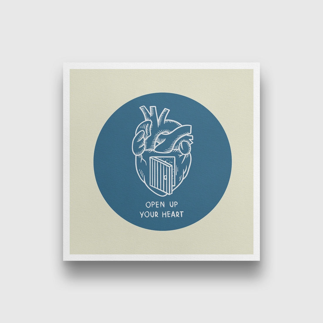 Open Up Your Heart Artwork Painting - Meri Deewar 1 : 1 Square Premium Wall Art Canvas by MeriDeewar