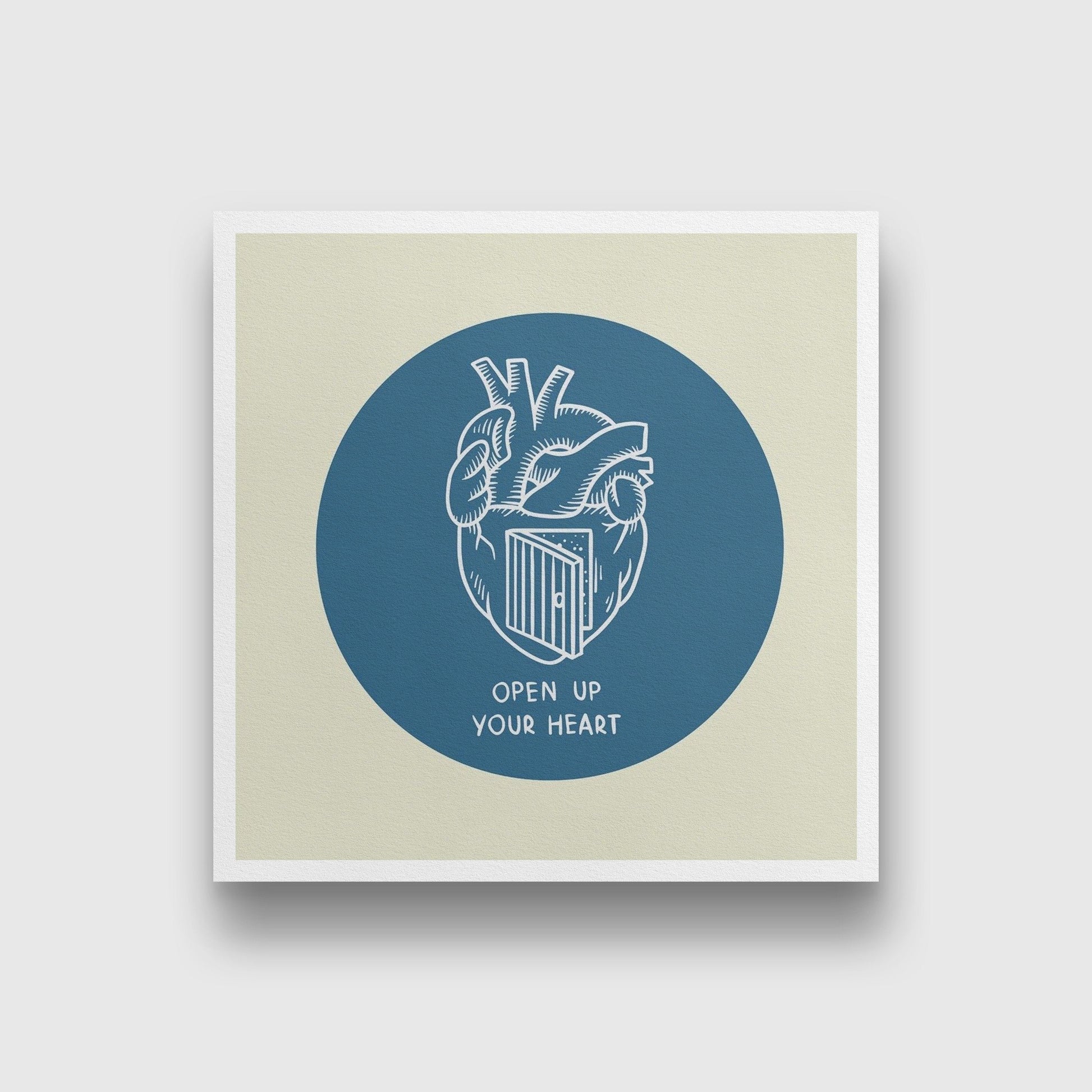 Open Up Your Heart Artwork Painting - Meri Deewar 1 : 1 Square Premium Wall Art Canvas by MeriDeewar