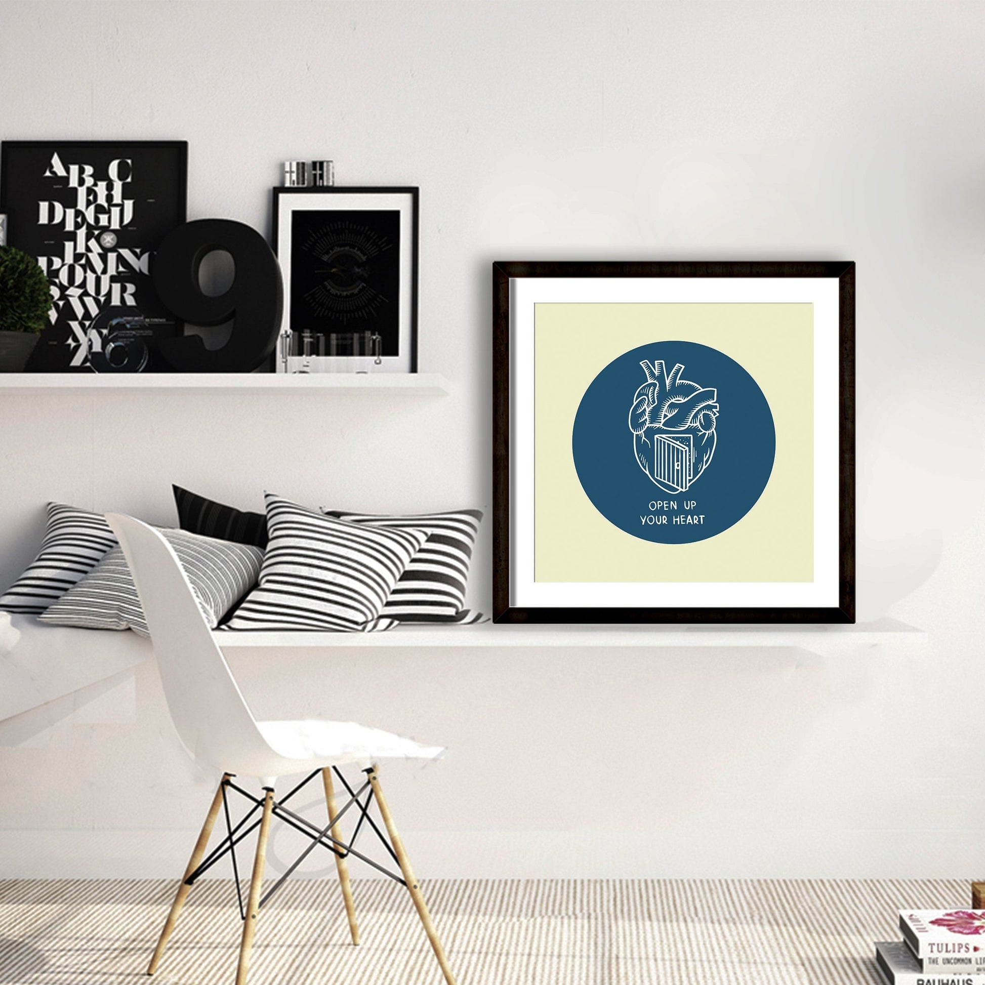 Open Up Your Heart Artwork Painting - Meri Deewar 1 : 1 Square Premium Wall Art Canvas by MeriDeewar