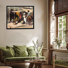 Outside An Indian Dye House Painting 6 : 5 Horizontal Premium Wall Art Canvas by MeriDeewar