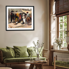 Outside An Indian Dye House Painting 6 : 5 Horizontal Premium Wall Art Canvas by MeriDeewar