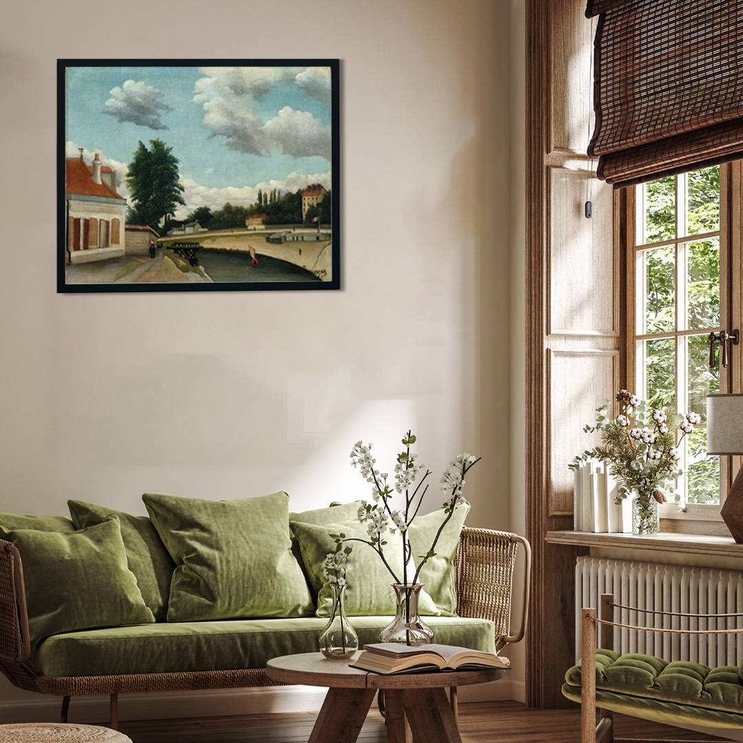Outskirts of Paris Painting 5 : 4 Horizontal Premium Wall Art Canvas by MeriDeewar