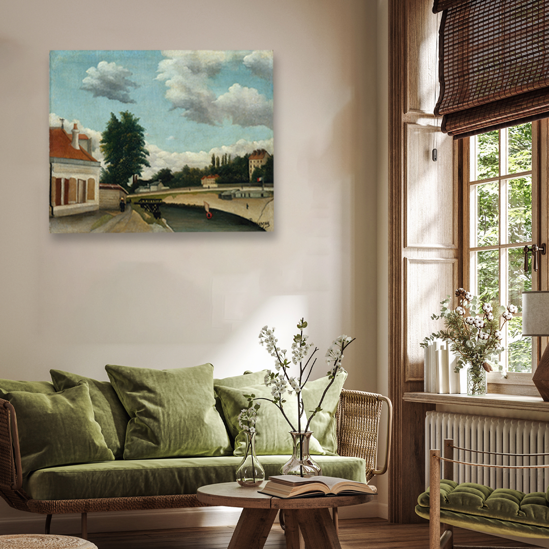 Outskirts of Paris Painting 5 : 4 Horizontal Premium Wall Art Canvas by MeriDeewar